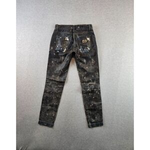Dolce & Gabbana Jeans Womens‎ 38 28x30 Black Paint Splatter Logo Straight Italy